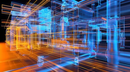 Building piping systems conceived through generative AI, with detailed hand edits for bespoke engineering solutions