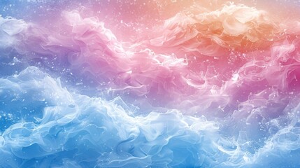 Fototapeta premium Blue and pink water blending together in a colorful background
