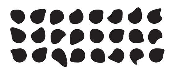   Blob shapes icon vector. Liquid silhouette drop icon vector. vector  illustration.  round abstract organic elements. Simple rounded shapes.  Organic black blob simple liquid on white background. 