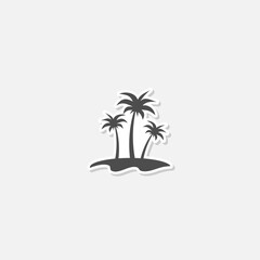 Palms icon sticker isolated on gray background