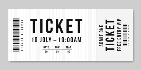 Ticket design template. Creative ticket isolated on white background