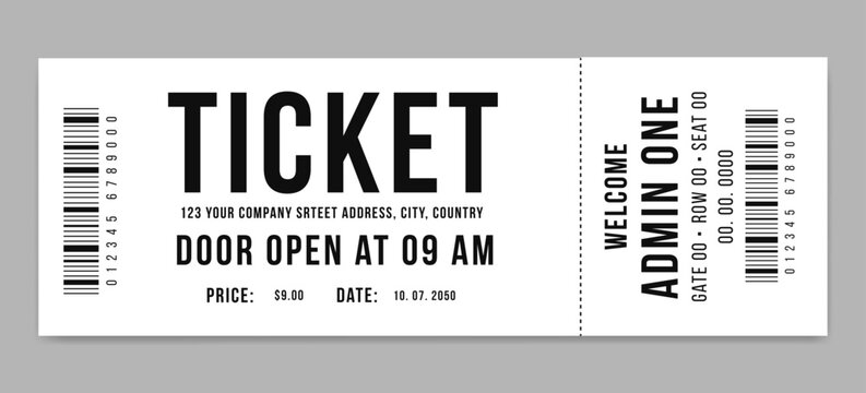 Simple ticket isolated, vector illustration