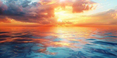 Fototapeta premium Vibrant Sunset Over the Ocean