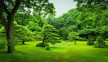 Naklejka premium 新緑の日本庭園