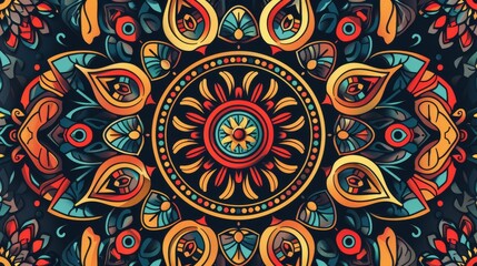 Vibrant mandala with mesmerizing patterns