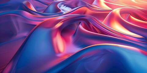 Abstract Blue and Pink Waves