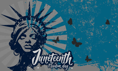 Juneteenth. Freedom day. = banner, vector illustration, background - obrazy, fototapety, plakaty