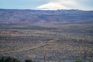 Wide, barren expansive desert area near Lake Powell and Page Arizona