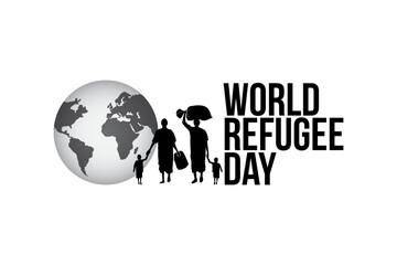 Refugee silhouette vectors and illustrations for world refugee day.
