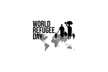 Refugee silhouette vectors and illustrations for world refugee day.