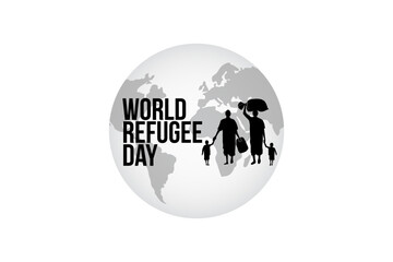 Refugee silhouette vectors and illustrations for world refugee day.