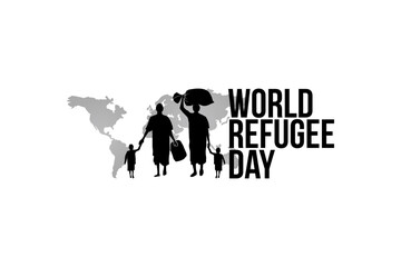 Refugee silhouette vectors and illustrations for world refugee day.