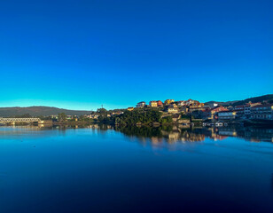 Fototapeta na wymiar Sky reflected in Galician lake