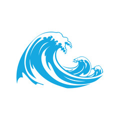 Blue sea waves icon on a white background. vector illustration design.