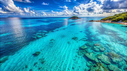Tranquil Tropical Seascape with Clear Blue Waters
