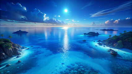 Tranquil Twilight: A Serene Seascape under a Starry Sky