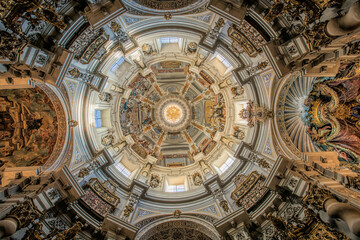 Ceiling of San Luis de los Franceses church, in Baroque style, Seville, Spain. © Felipe Rodríguez