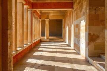 Traditional Greek White Houses with Colorful Doors in Megalochori Village - Santorini Island, Greece. Beautiful simple AI generated image in 4K, unique.
