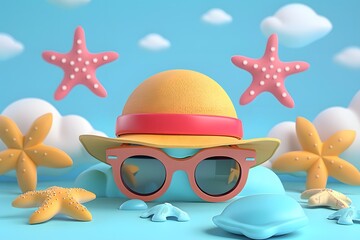 beach summer vacation holiday 3d background