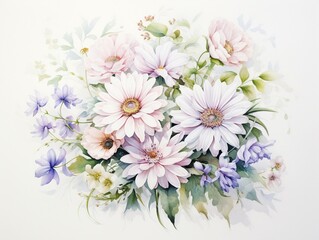 Delicate watercolor of lavender, embodying love and fertility, painted in gentle pastels on a pristine white canvas ,  high-detail texture