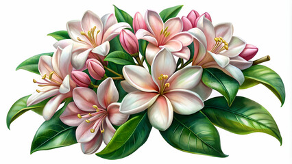 pink jasmine realistic illustration