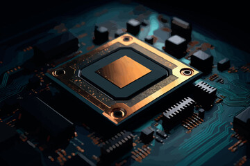 Fototapeta premium Electronic circuit board close up.