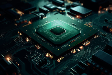 Fototapeta premium Electronic circuit board close up.