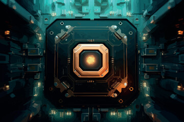 Fototapeta premium Electronic circuit board close up.