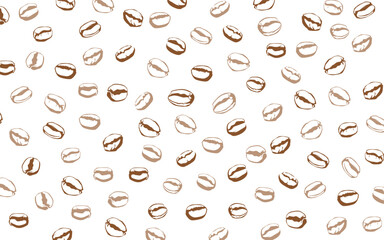 Coffee beans pattern background. coffee beans background. Coffee beans wallpaper. Coffee Beans Illustration for packaging. 