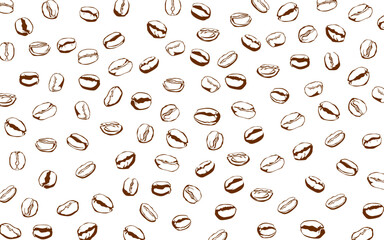Coffee beans pattern background. coffee beans background. Coffee beans wallpaper. Coffee Beans Illustration for packaging. 