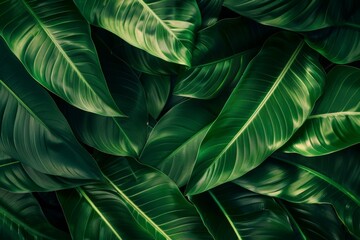 Fototapeta premium Close-up of Agave univittata plants dark green leaves. Abstract natural green leaf wallpaper pattern texture background.. Beautiful simple AI generated image in 4K, unique.