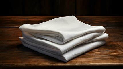 White towels neatly folded on a table.