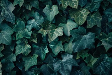 Close-Up Of  Dark green leaves. Beautiful simple AI generated image in 4K, unique.
