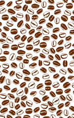 Coffee beans pattern background. coffee beans background. Coffee beans wallpaper. Coffee Beans Illustration for packaging. 