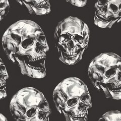 Skulls seamless pattern scrapbook paper background