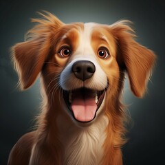 Fototapeta premium cartoon dog closeup image Created with Generative AI technology.