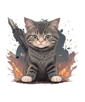Cute cat illustration vector