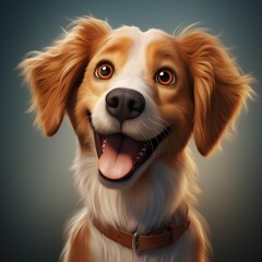Fototapeta premium cartoon dog closeup image Created with Generative AI technology.