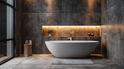 Modern style, Bathroom, Wall mockup