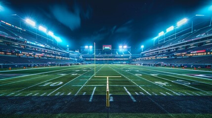 American Football Stadium Urban Landscape: A photo showcasing the empty American football stadium