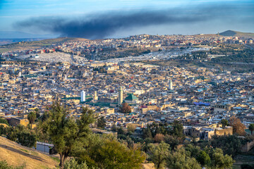 Partial View of Fez Medina From the North, Morocco