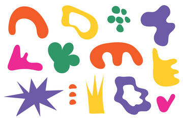 Bright modern hand drawn set with abstract elements. Modern fashion  illustration, vector.