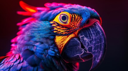 Fototapeta premium Neon Wildlife Birds: Mesmerizing images of neon-lit birds