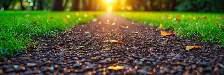 Sunny road lined with autumn trees, a scenic drive through a vibrant forest under a clear blue sky