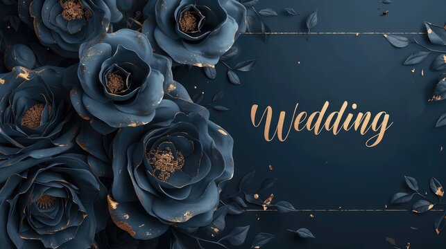 Romantic allure: captivating wedding invitation card adorned with text wedding, blending elegance and sentiment in beautiful design, perfect for announcing and inviting to joyous celebration of love.