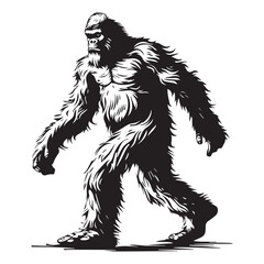 Simple big foot character logo icon, black vector illustration on white background