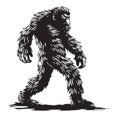 Fototapeta premium Simple big foot character logo icon, black vector illustration on white background