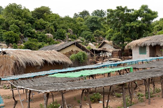 View of the fishing village of Zambo by Lake Malawi, near Monkey bay town. Malawi. Africa.