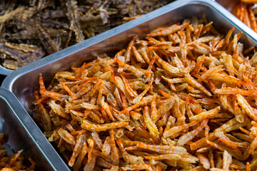Dry shrimp sell in the seafood store
