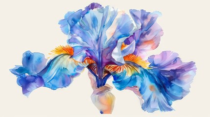 Obraz premium A watercolor painting of a blue iris.